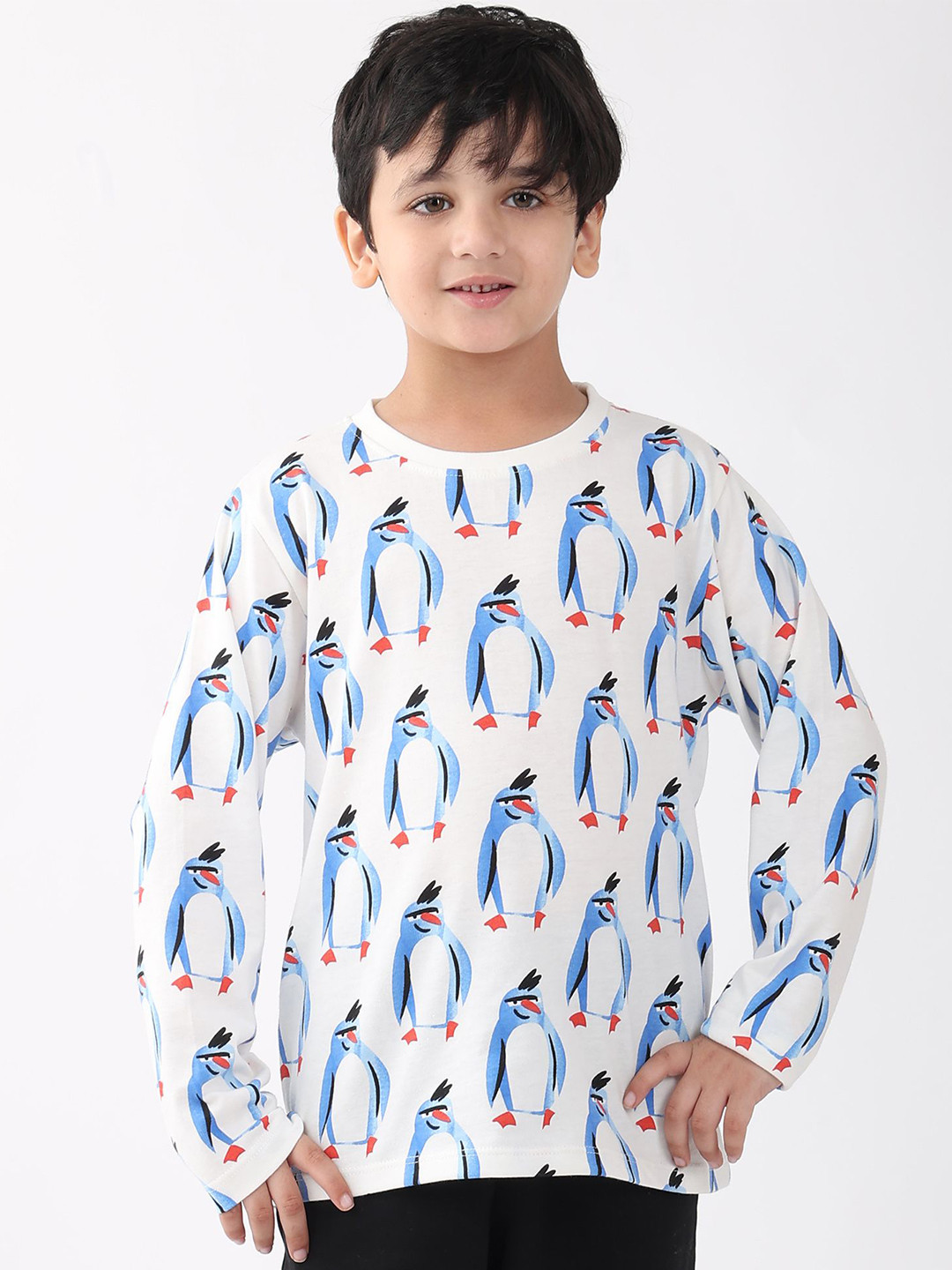 Anthrilo Boys FW 25 Animal Printed Round Neck Regular Fit T-Shirt