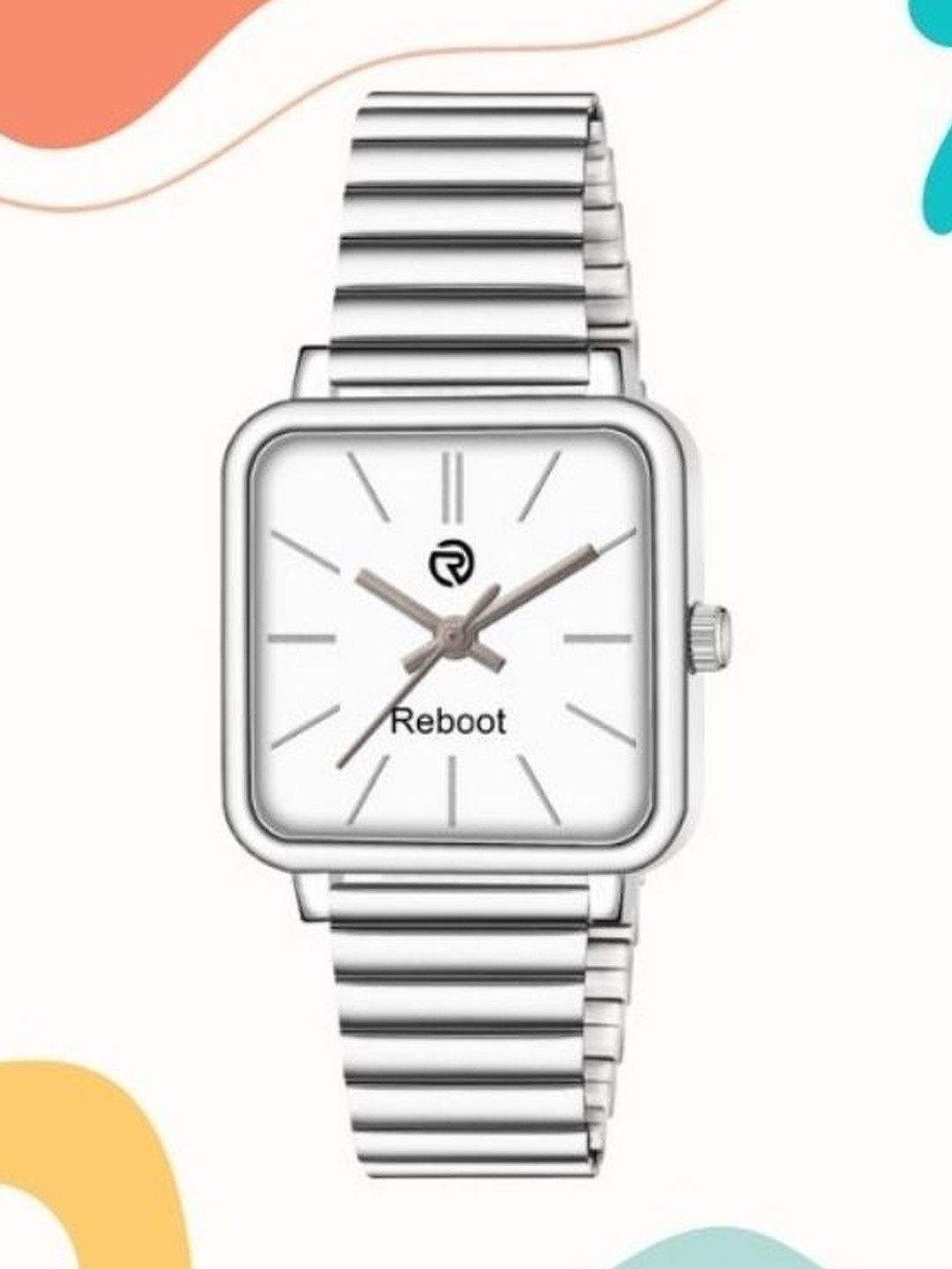 REBOOT Men Stainless Steel Wrap Around Straps Analogue Watch New4_152 Chuan White Designer