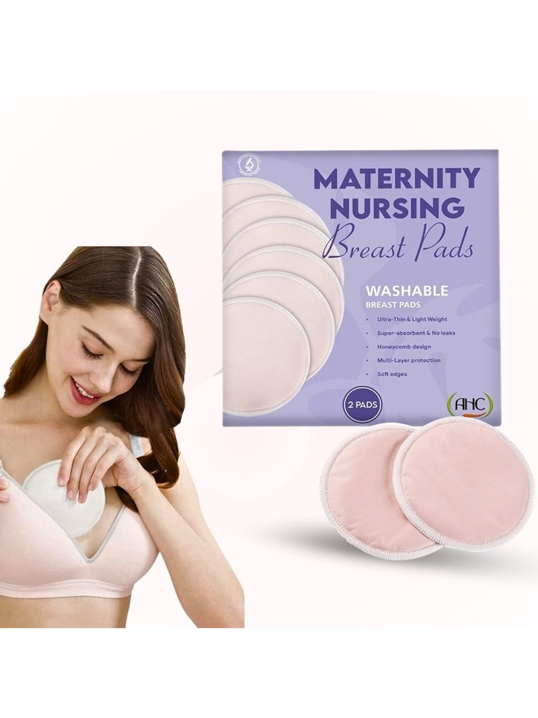 AHC Set Of 2 Ultra Soft Reusable & Leak-Proof Nursing Pads