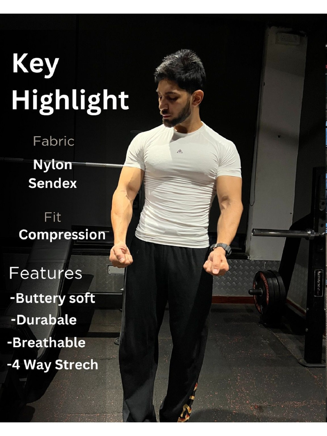 Aesthetic Bodies Brand Logo Printed Round Neck Short Sleeves Muscle Fit T-shirt