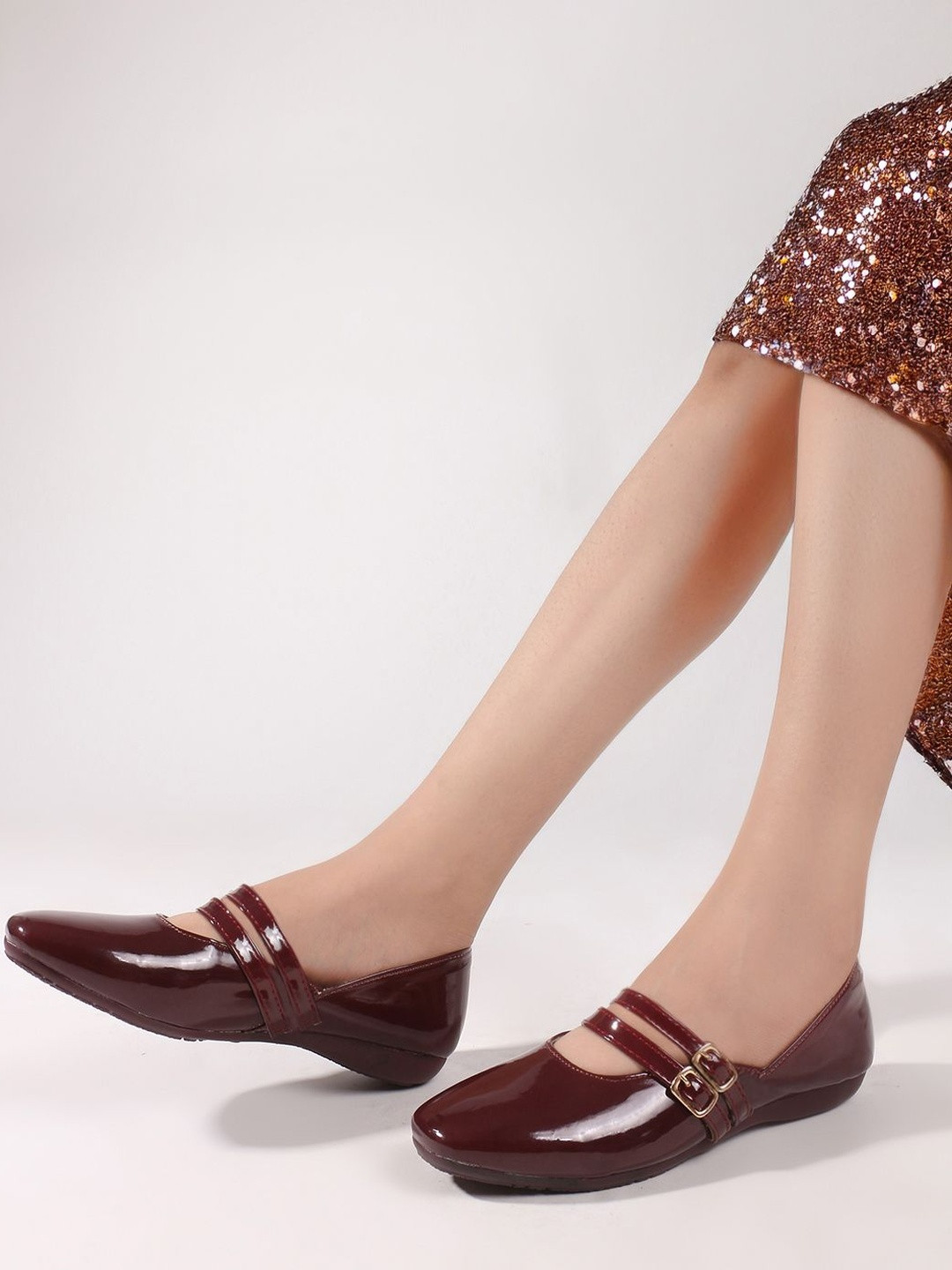 Lavie Women Double Strap Mary Jane Flats with Buckle