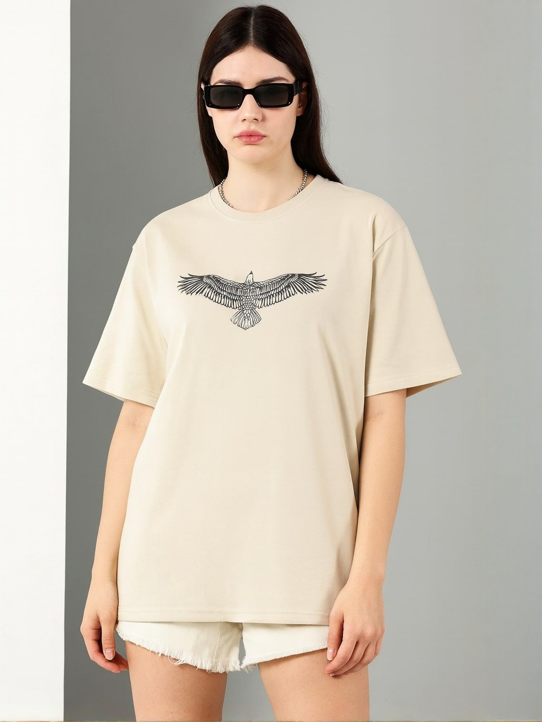 Own The Look Graphic Printed Pure Cotton Oversized T-shirt