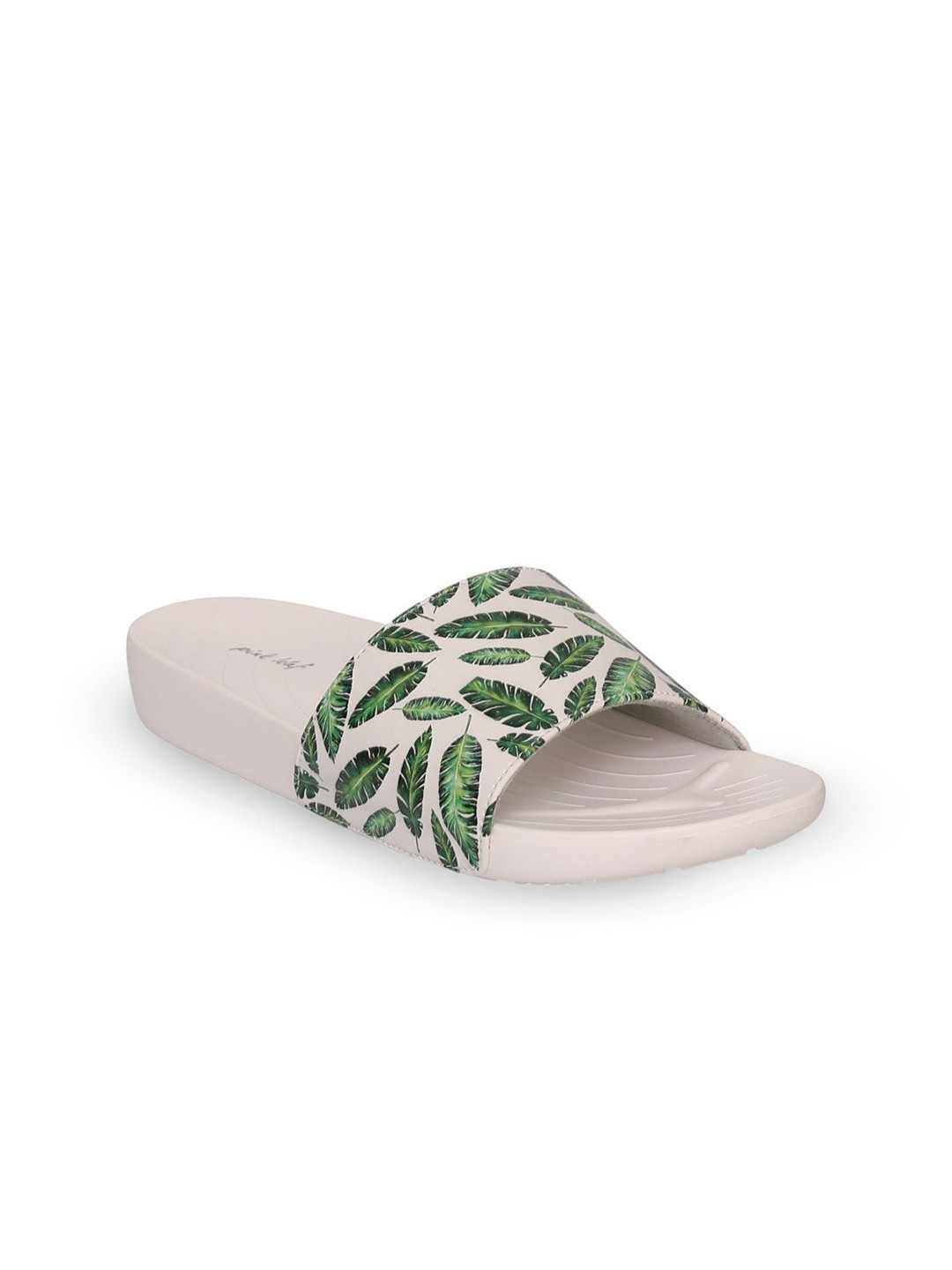 PINK LEAF Women Leaf Printed Sliders