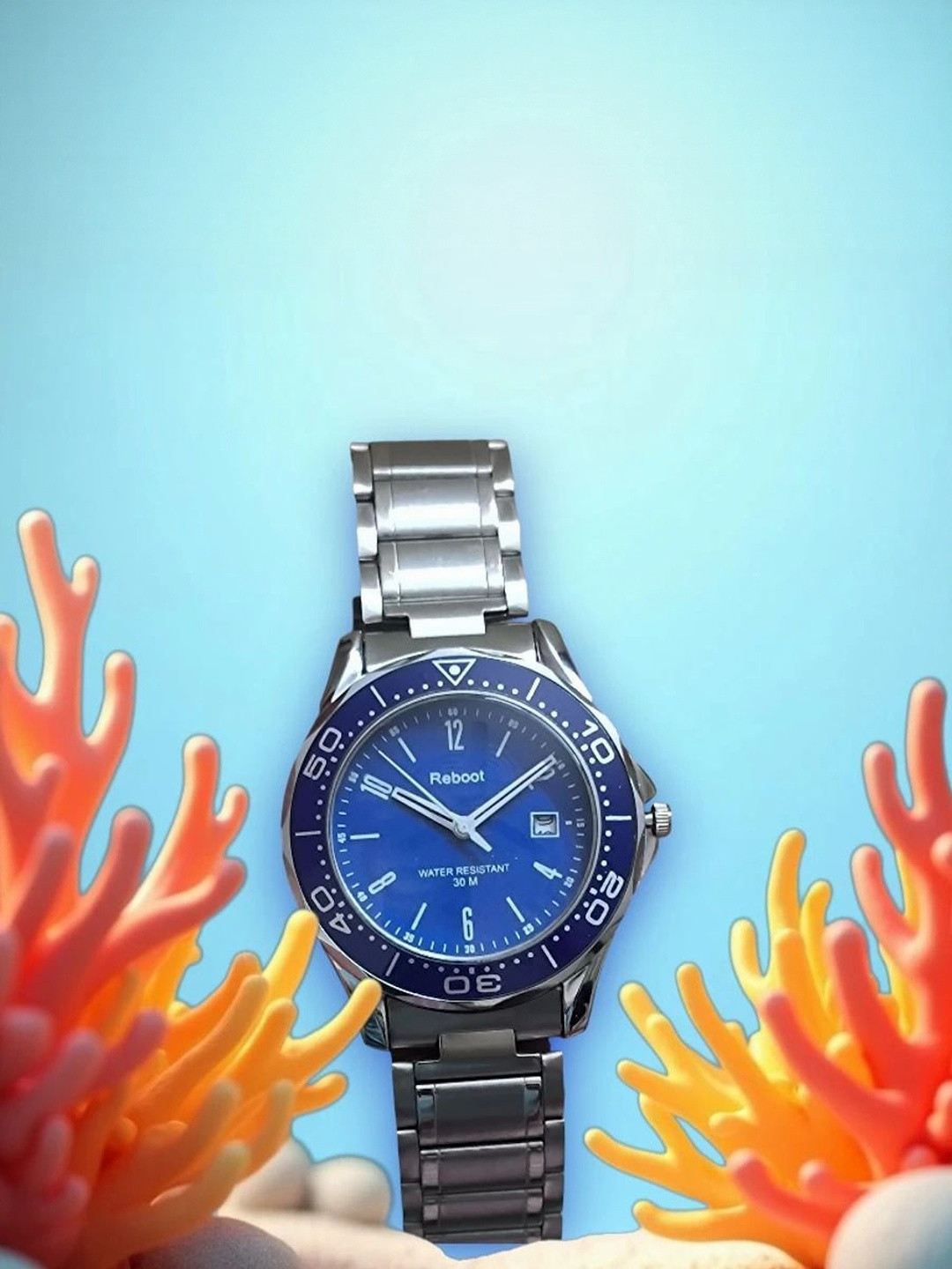 REBOOT Men Dial & Stainless Steel Bracelet Style Analogue Watch Sh-1632 New Designer