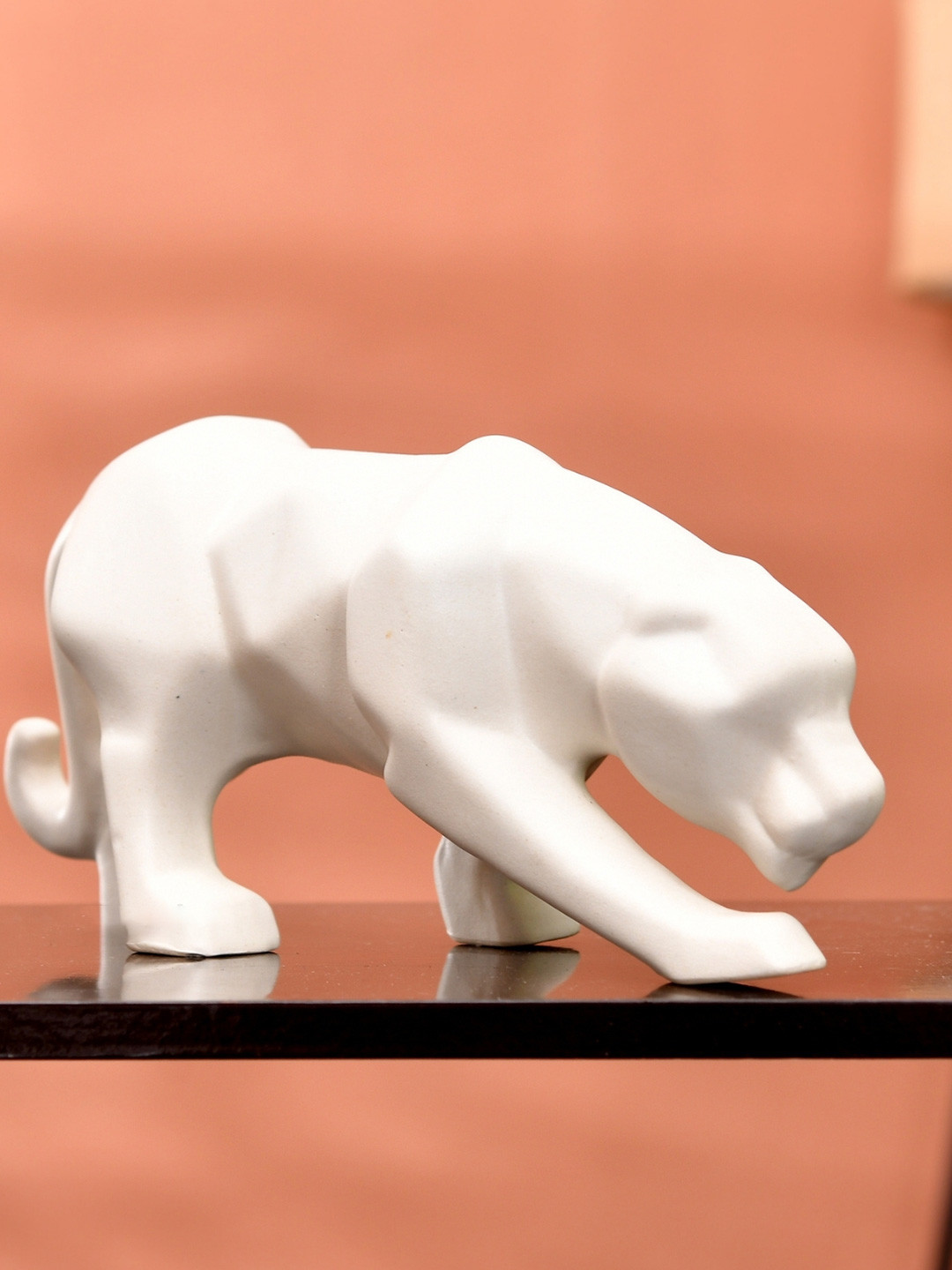 Ascension White Panther Figurine Ceramic Showpiece