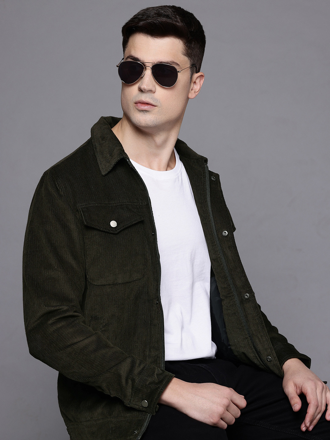 Allen Solly Pure Cotton Corduroy Tailored Jacket