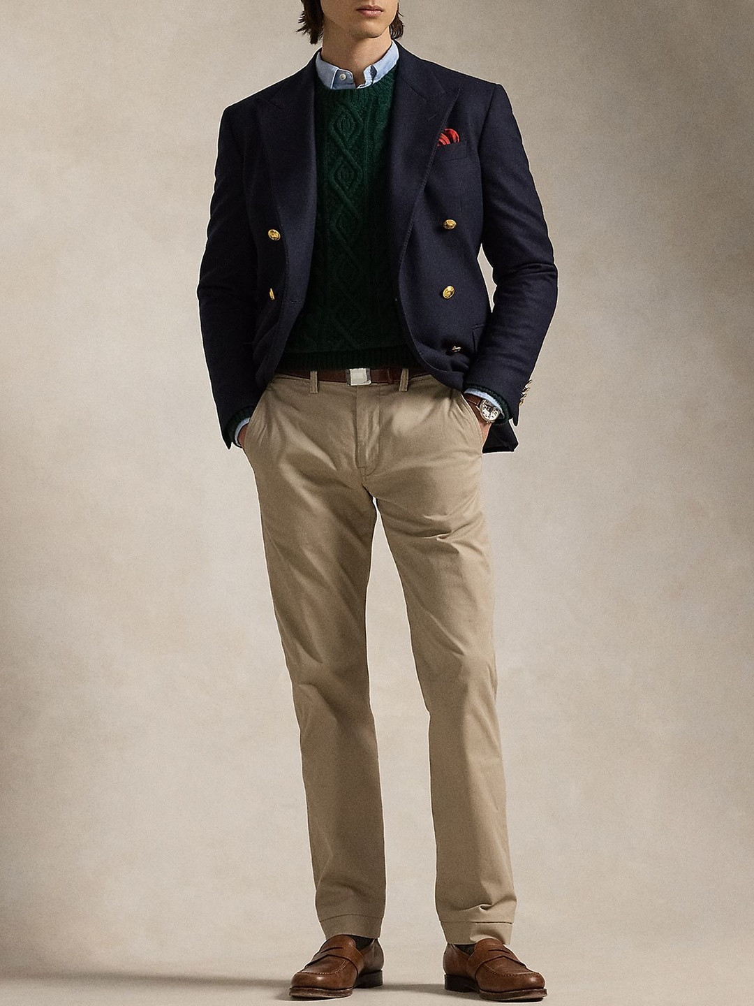 Polo Ralph Lauren Men Regular Fit Mid-Rise Bedford Washed Chino Trousers