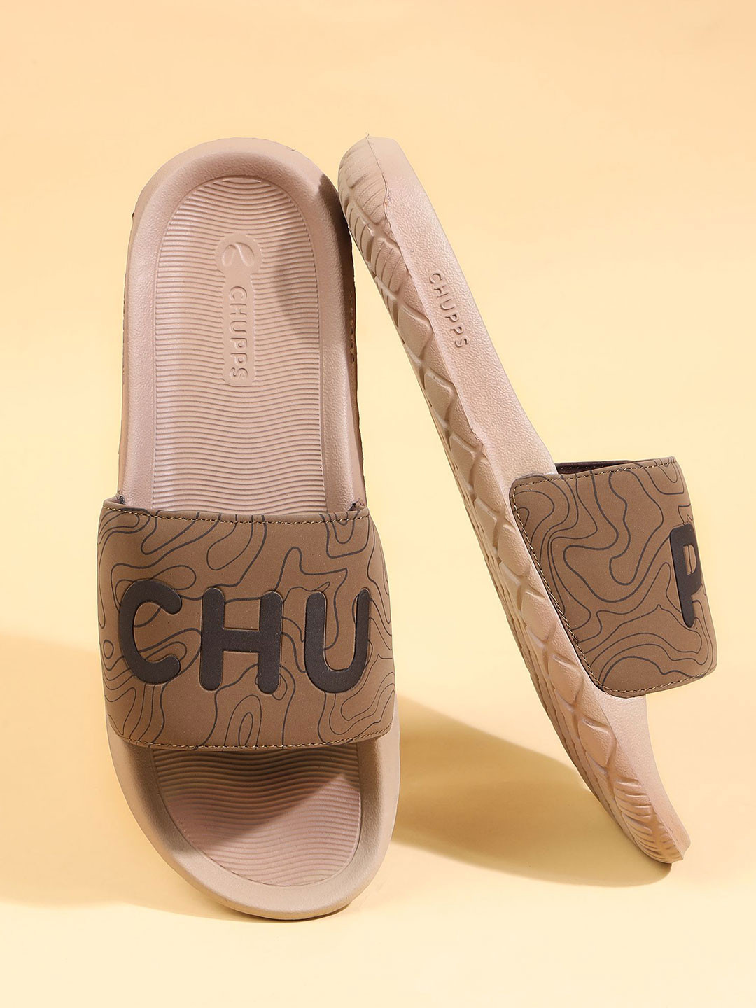 CHUPPS Strata Men Self Design Open Toe Sliders