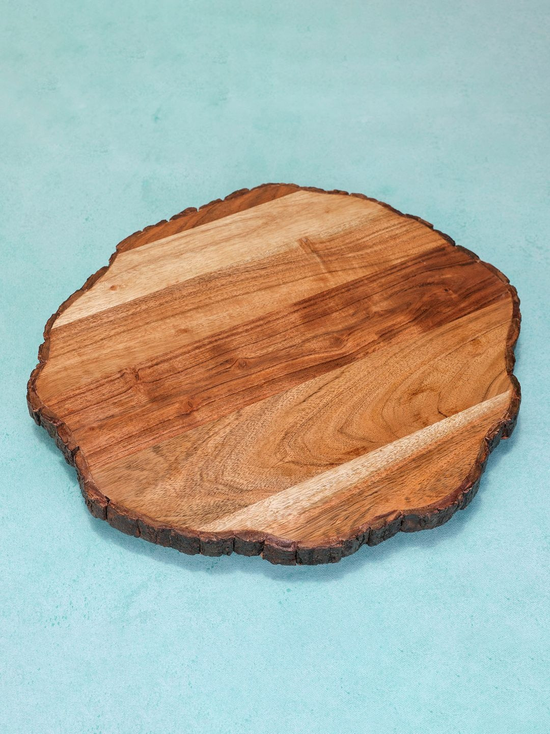 Ireka Homes Vriksha Lazy Susan Brown Wooden Easy To Clean Food Platter