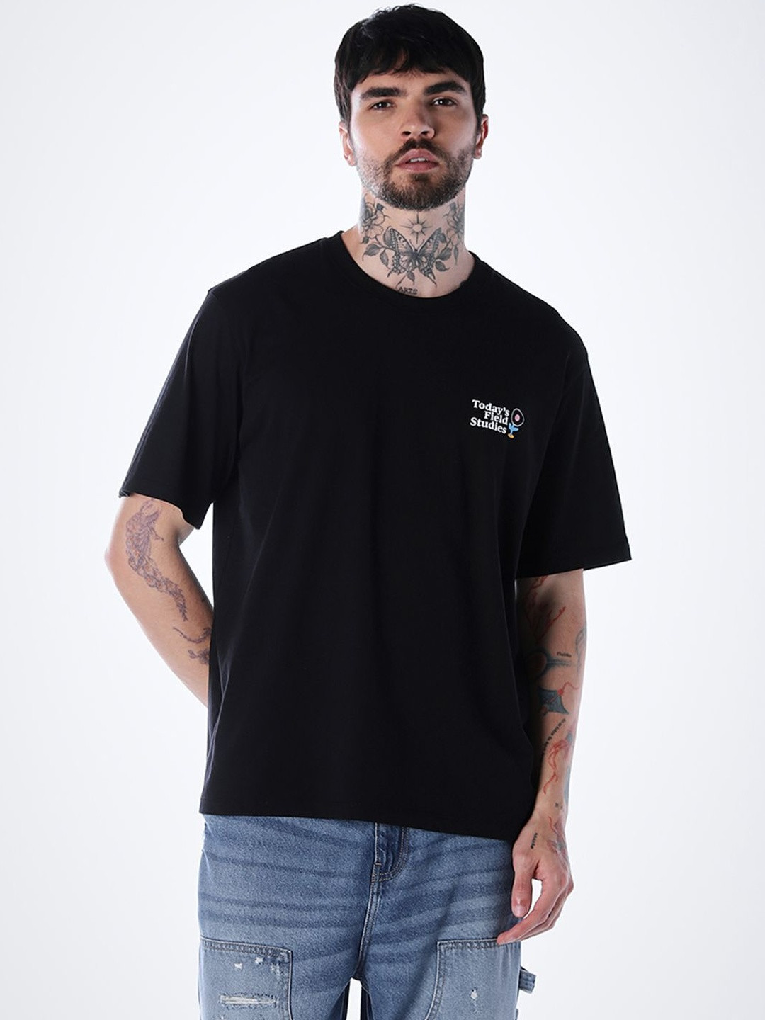Jack & Jones Graphic Printed Round Neck Pure Cotton T-shirt