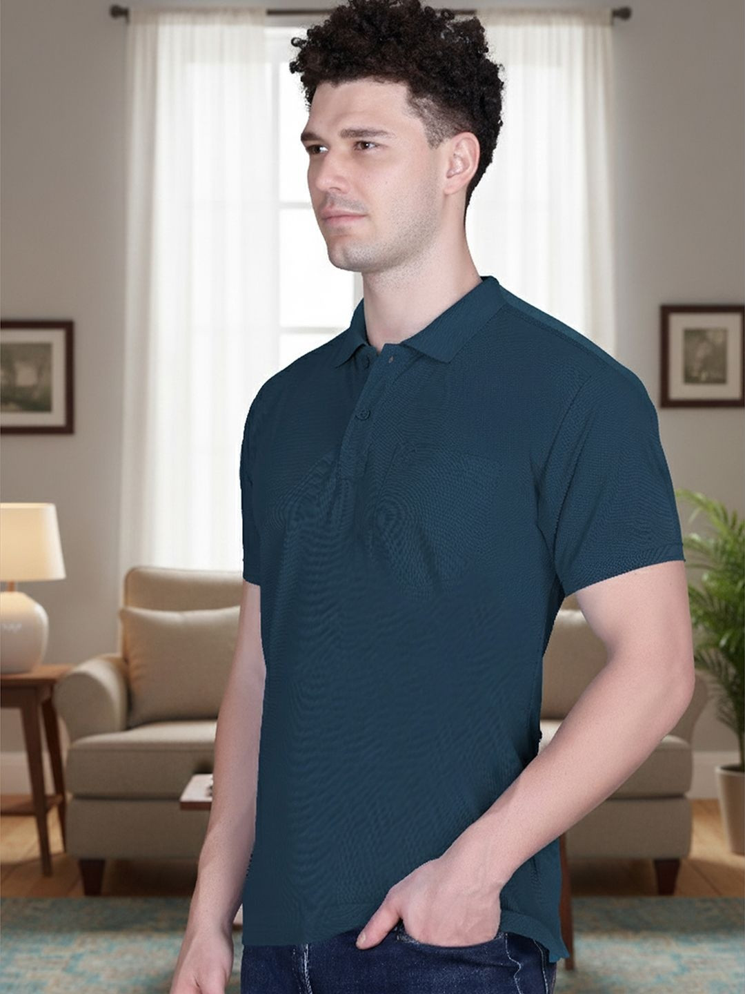 MOUNTAIN COLOURS New Basics Polo Collar Pockets T-shirt