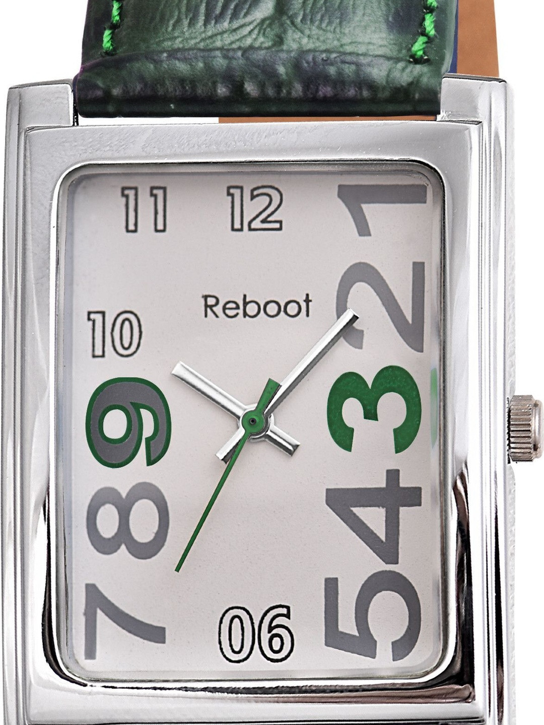 REBOOT Men Dial & Leather Straps Analogue Watch Sh-703 White Dial NEW SQUARE DIAL