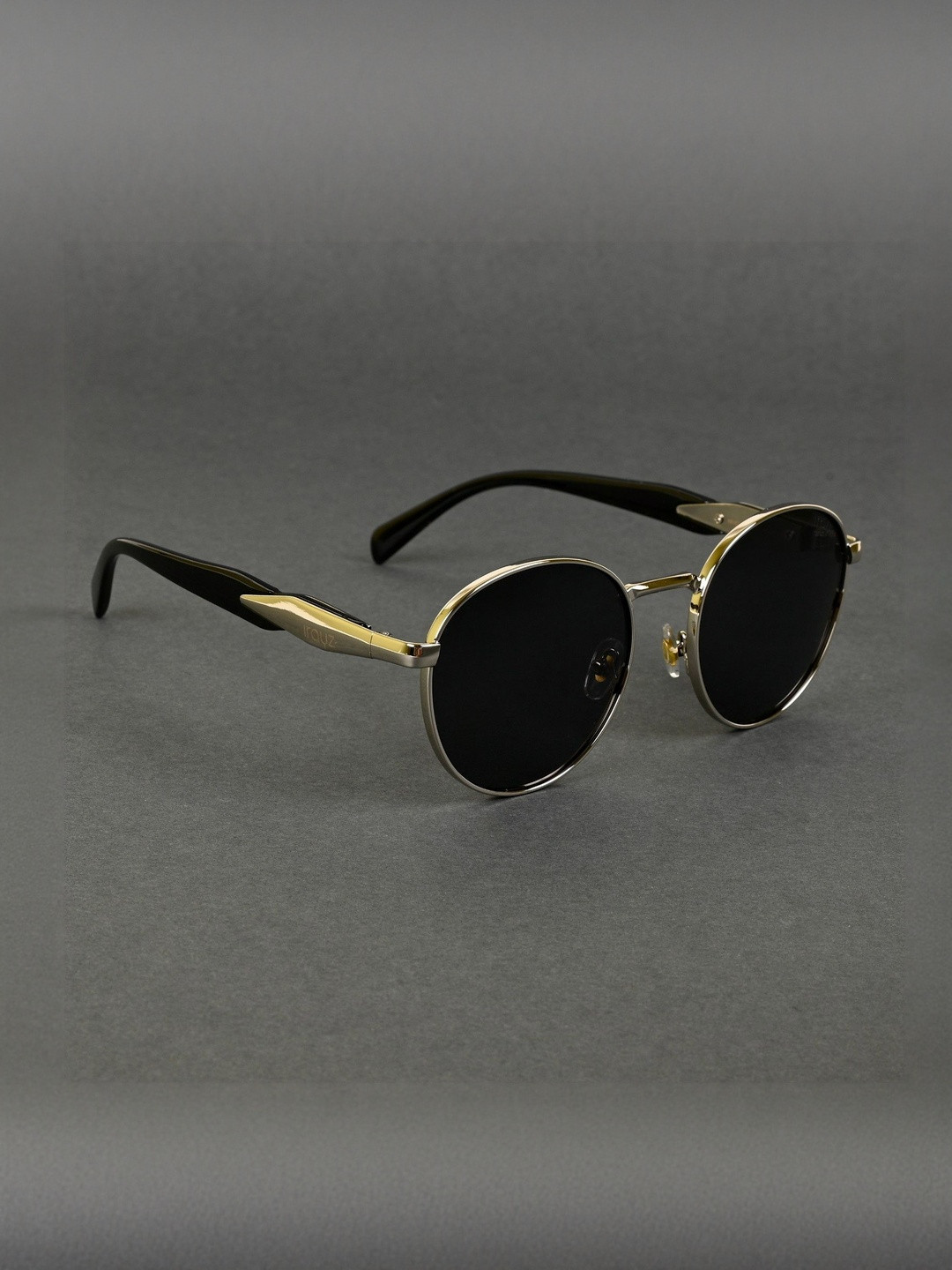 Irayz Unisex Round Sunglasses with Polarised and UV Protected 5403-Silver Black-Silver