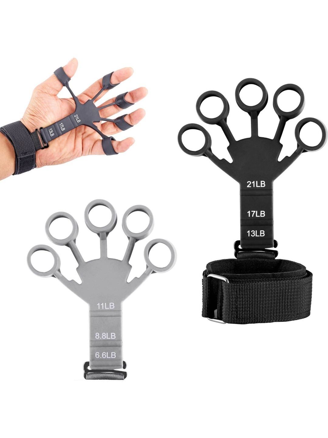 ADRENEX Men Adjustable Hand Grip & Finger Exerciser Combo Set