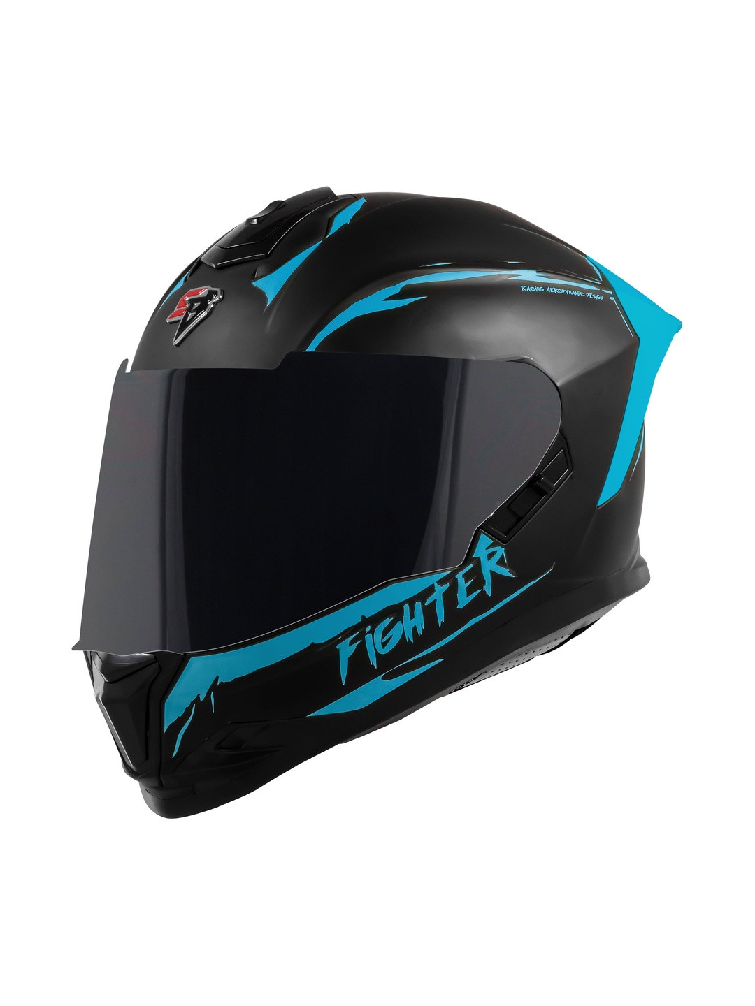 Steelbird SBH 57 FIGHTER Typography Printed Scratch Resistant Full Face Motorbike Helmet