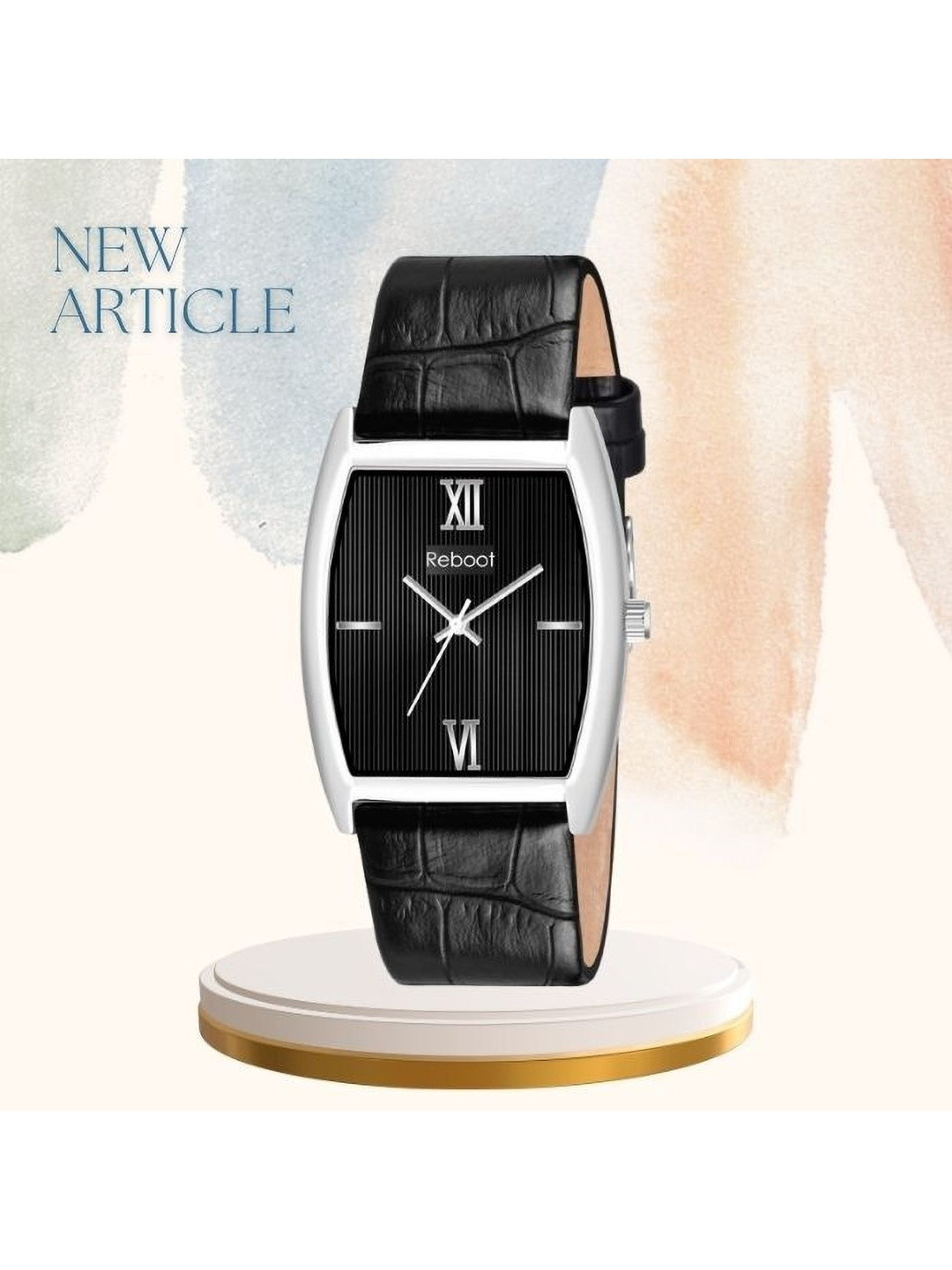 REBOOT Men Textured Leather Straps Analogue Watch NEW130-111 SLIM