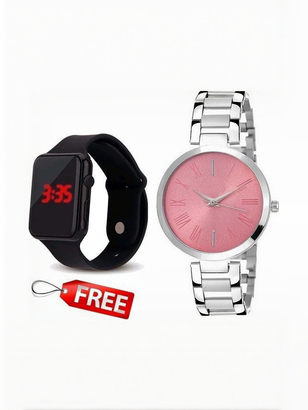 WATCHSTAR Women Dial & Stainless Steel Straps Analogue Watch TN Pink& LED-V -V1