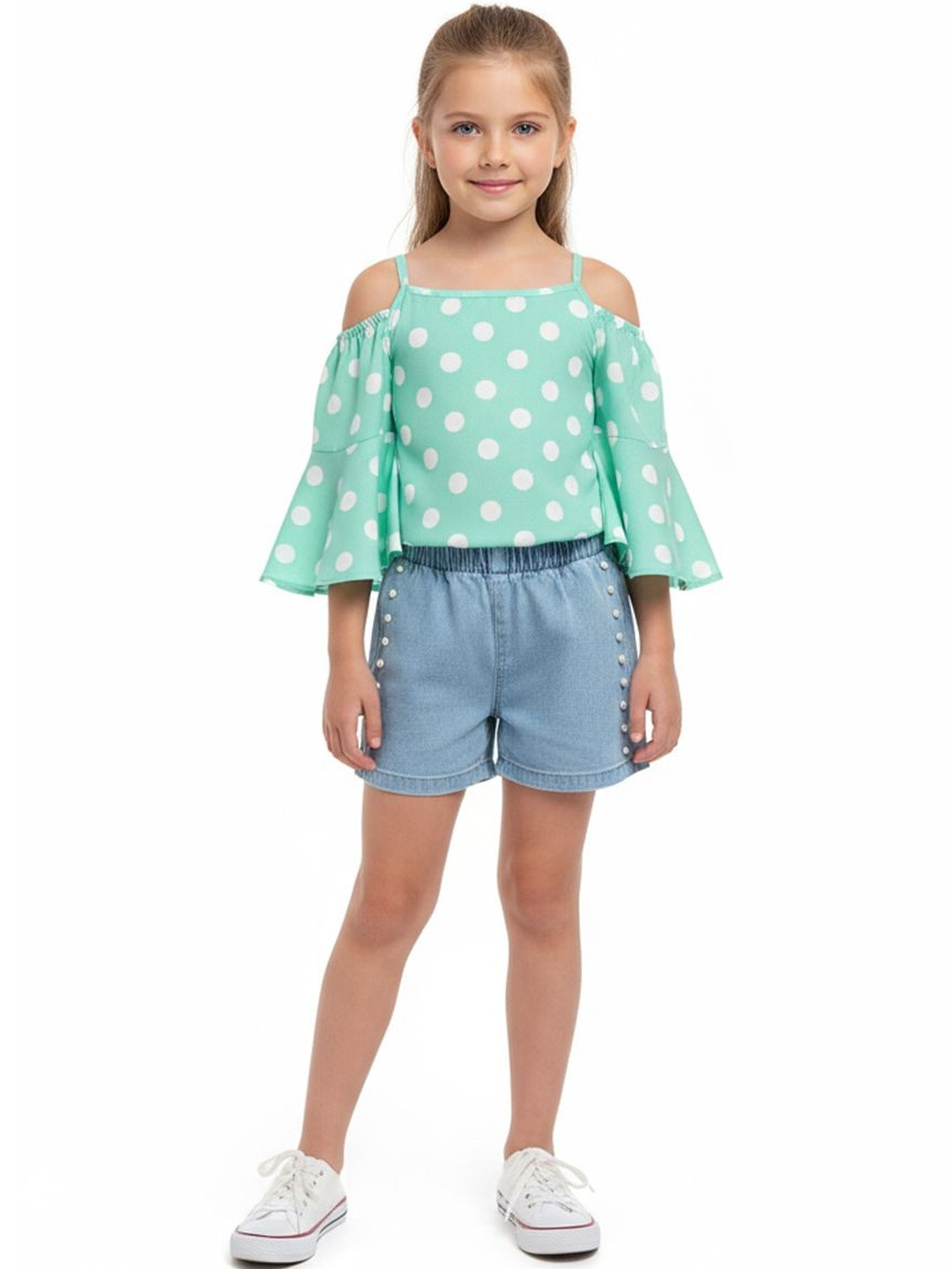 SILK SPARROW Girls Printed Top with Shorts