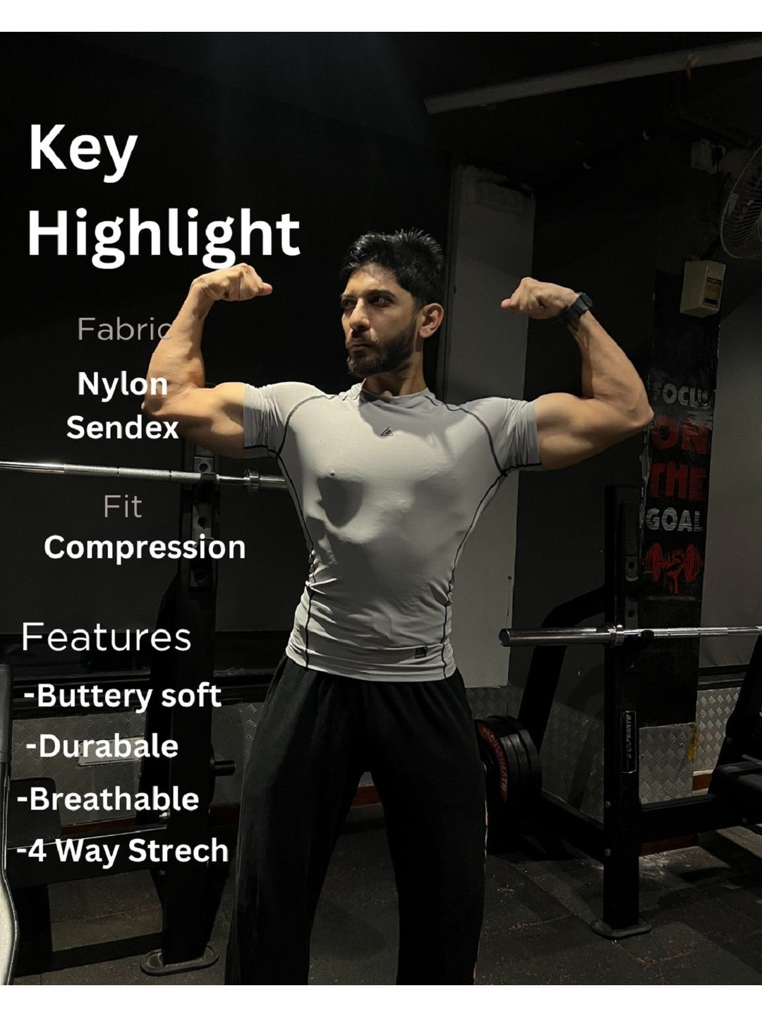 Aesthetic Bodies Brand Logo Printed Round Neck Short Sleeves Muscle Fit T-shirt