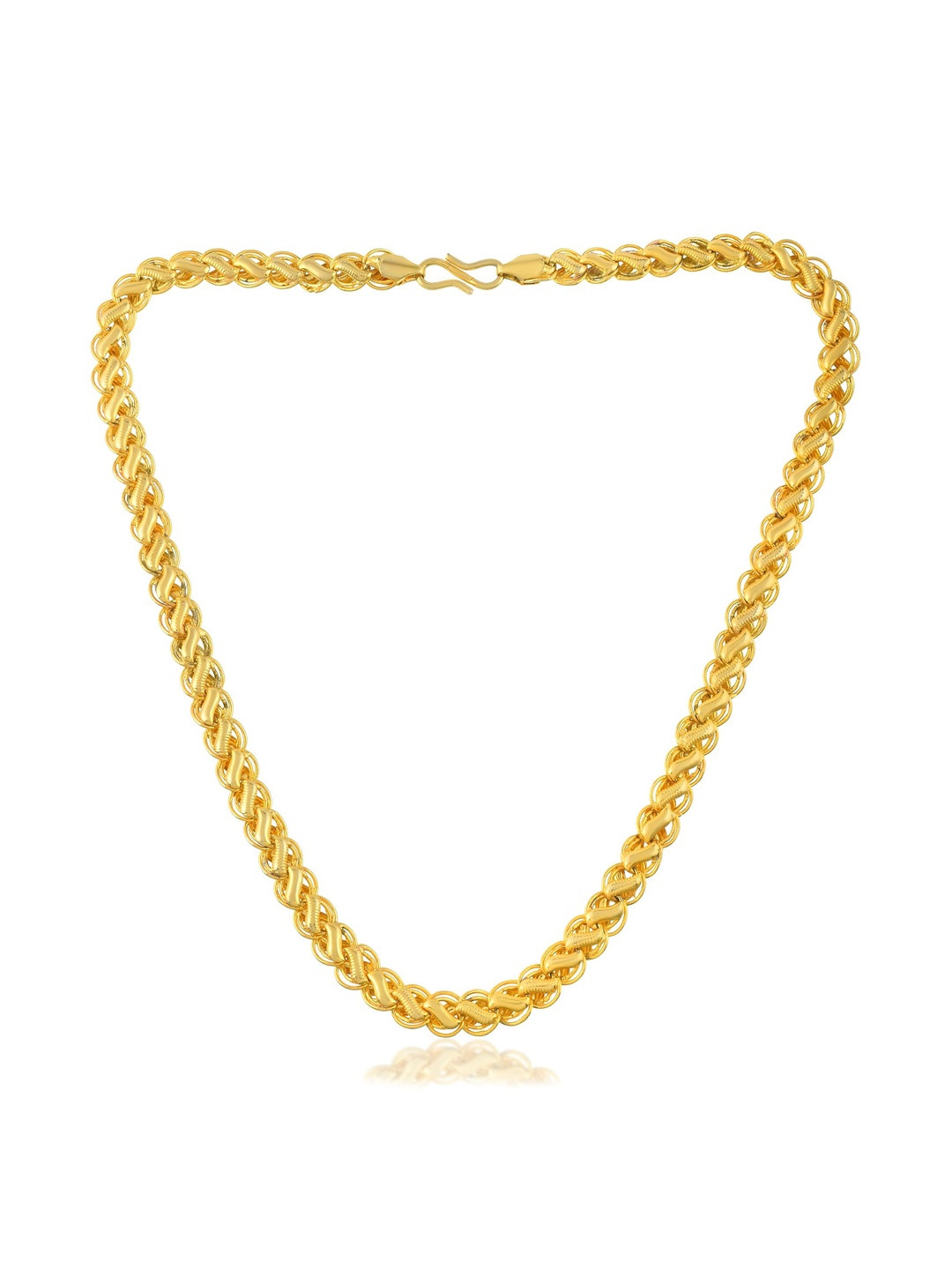DZINETRENDZ Set Of 2 Men Gold-Plated Link Minimal Necklace And Chain