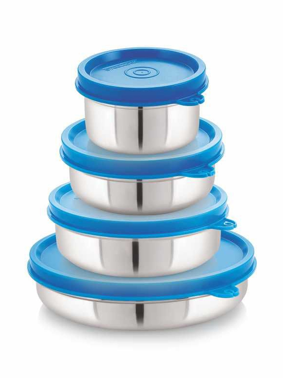 STEELLOCK Set Of 4 Leak Resistant Round Stainless Steel Canister