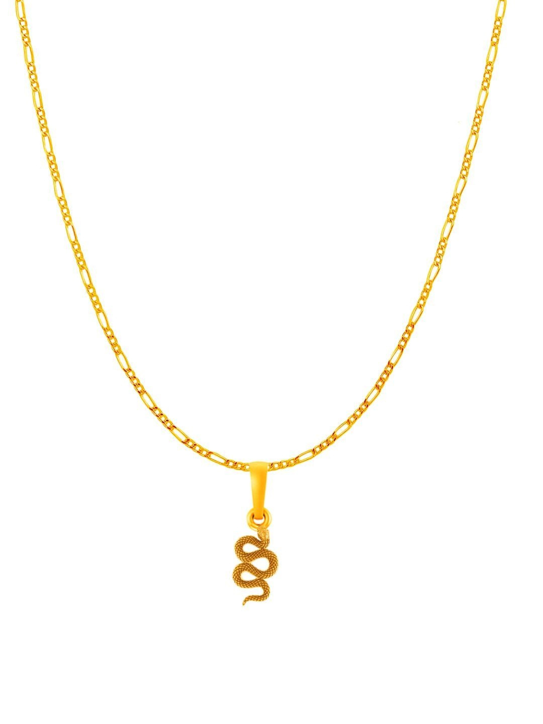 AKSHAT SAPPHIRE Women Gold-Plated Snake Shaped Pendants with Figaro Chain