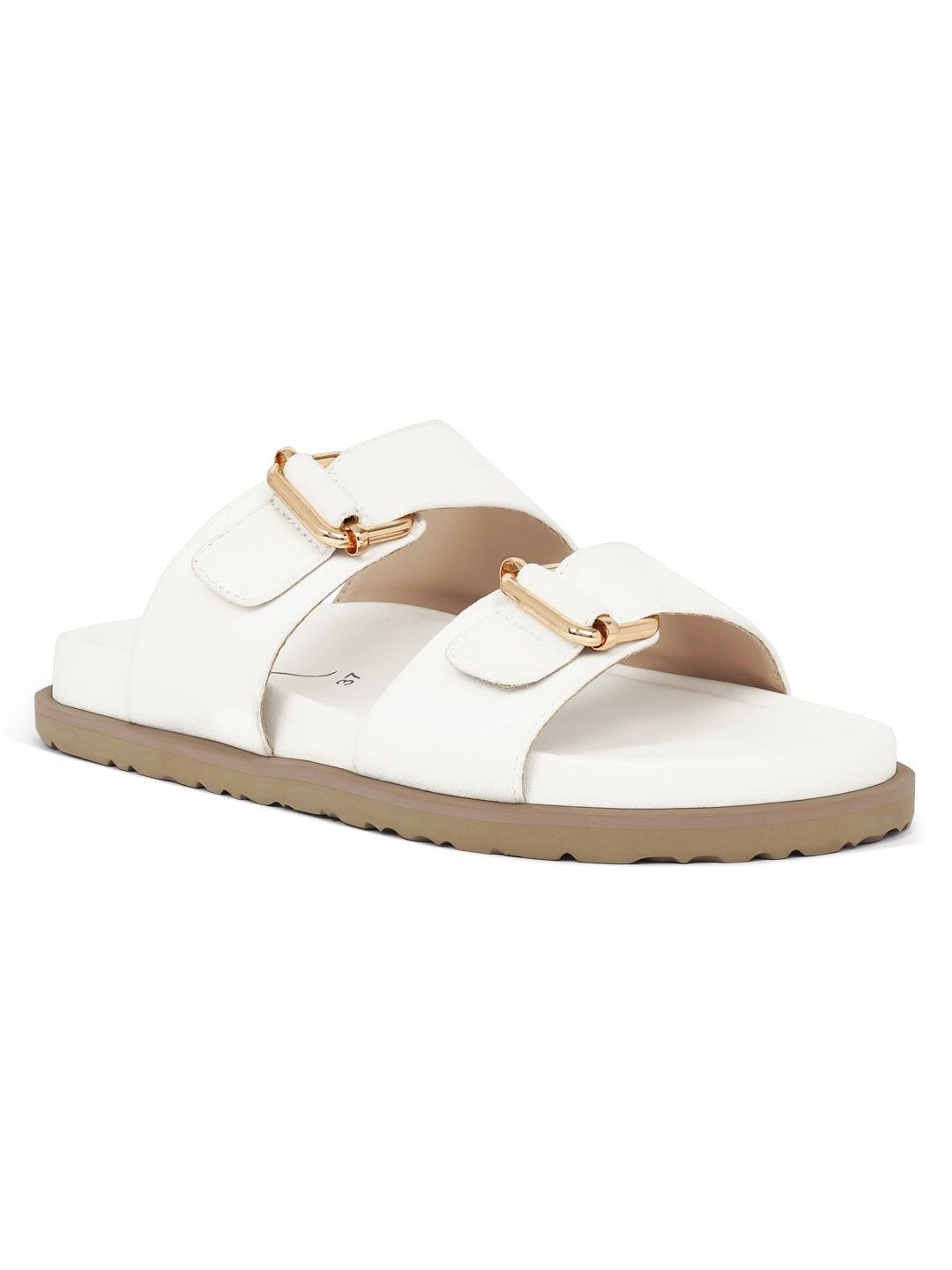 London Rag Women Buckle Detail Open Toe Flats
