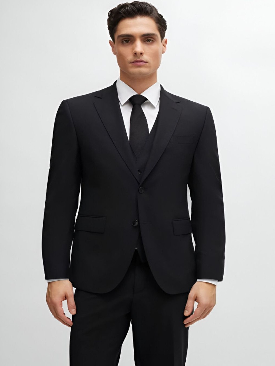 VK Global Notched Lapel Double Vent Single Breasted Cotton Blazer