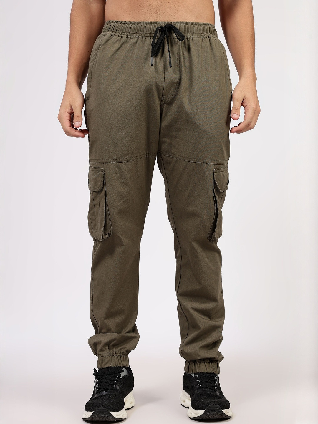 24 Street Men Relaxed Fit Low-Rise Cotton Trousers