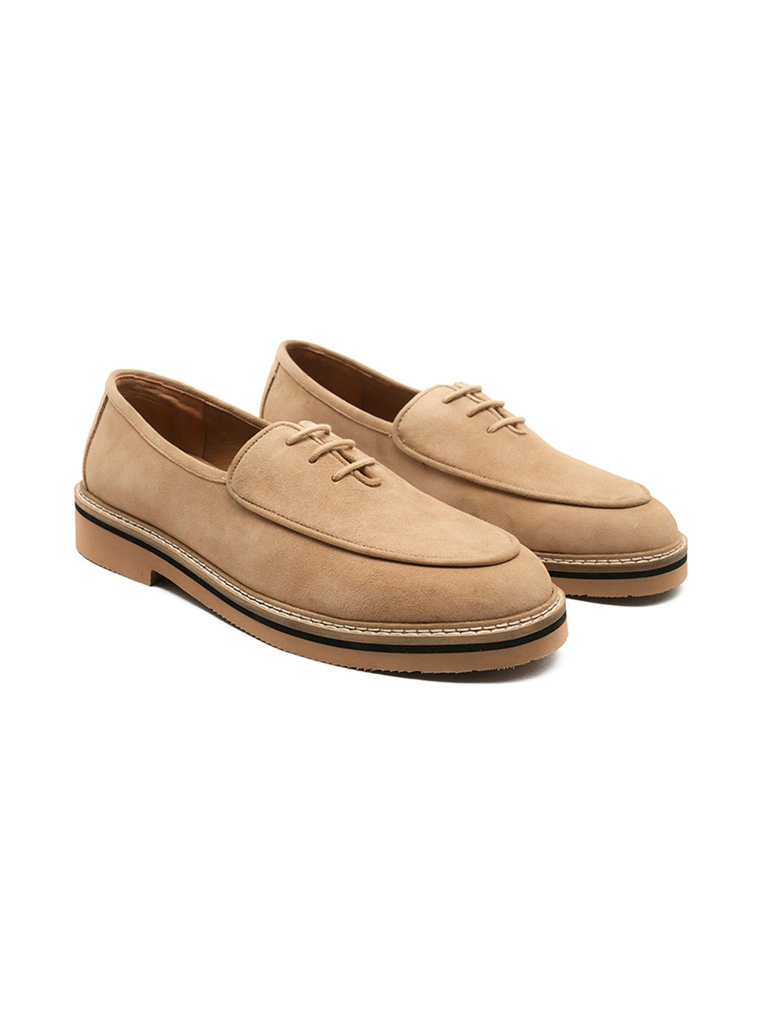 NOU Men Lace-Ups Round Toe Loafers