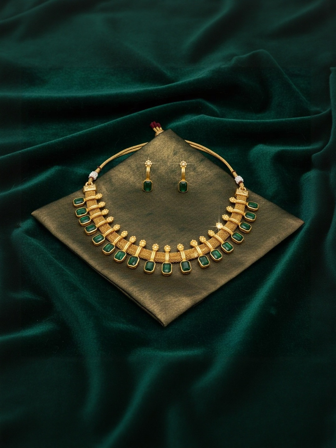 MISS ASTUTE Gold-Plated Stone Studded Jewellery Set
