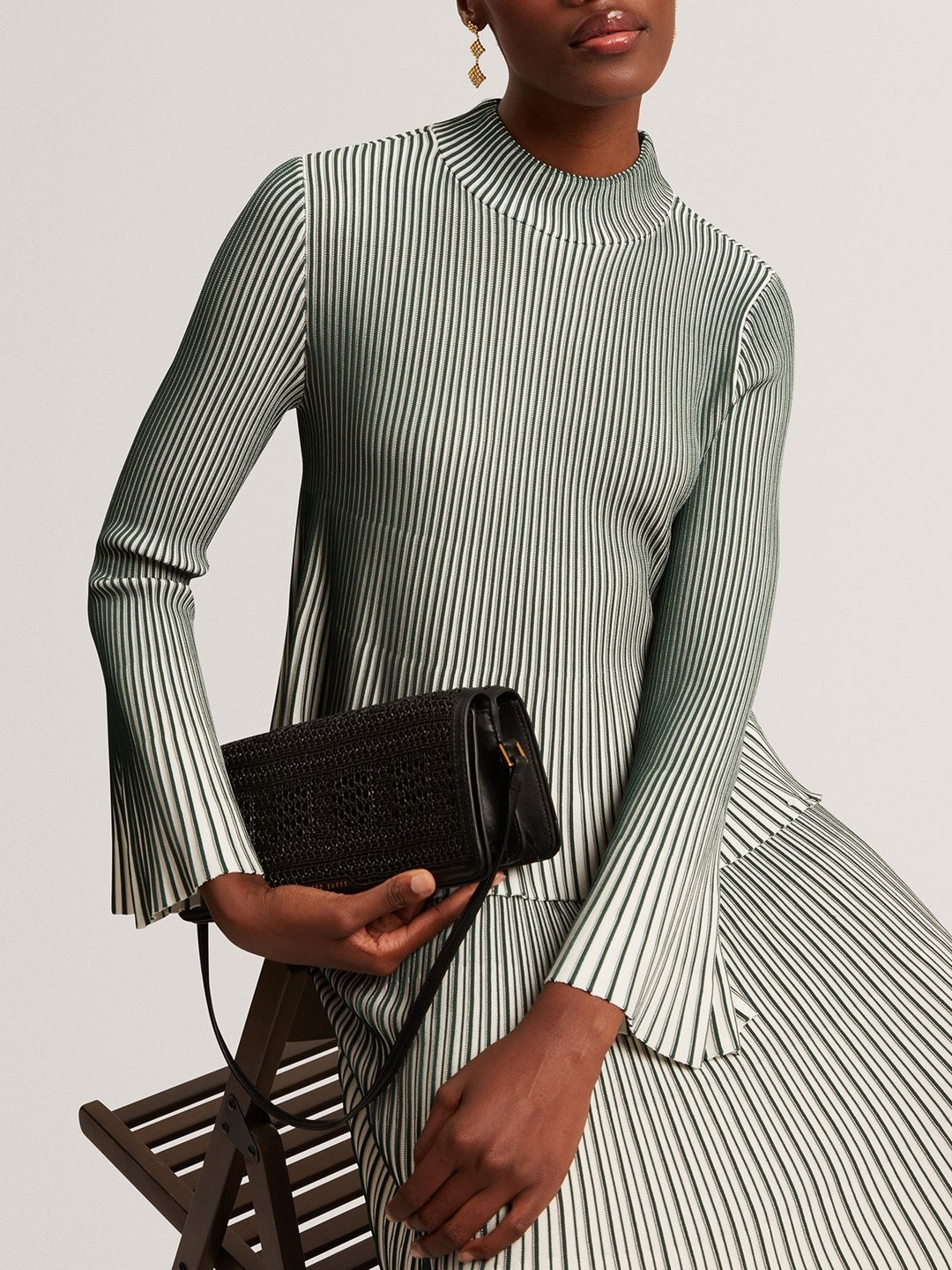 Ted Baker Striped High Neck Top