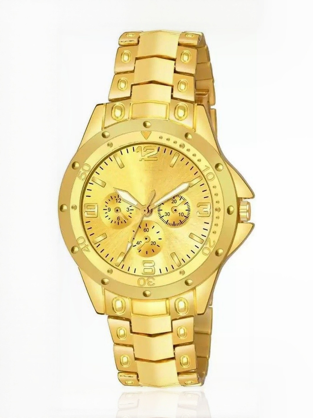 WATCHSTAR Men Dial & Stainless Steel Straps Analogue Watch Rosra Full Gold -V