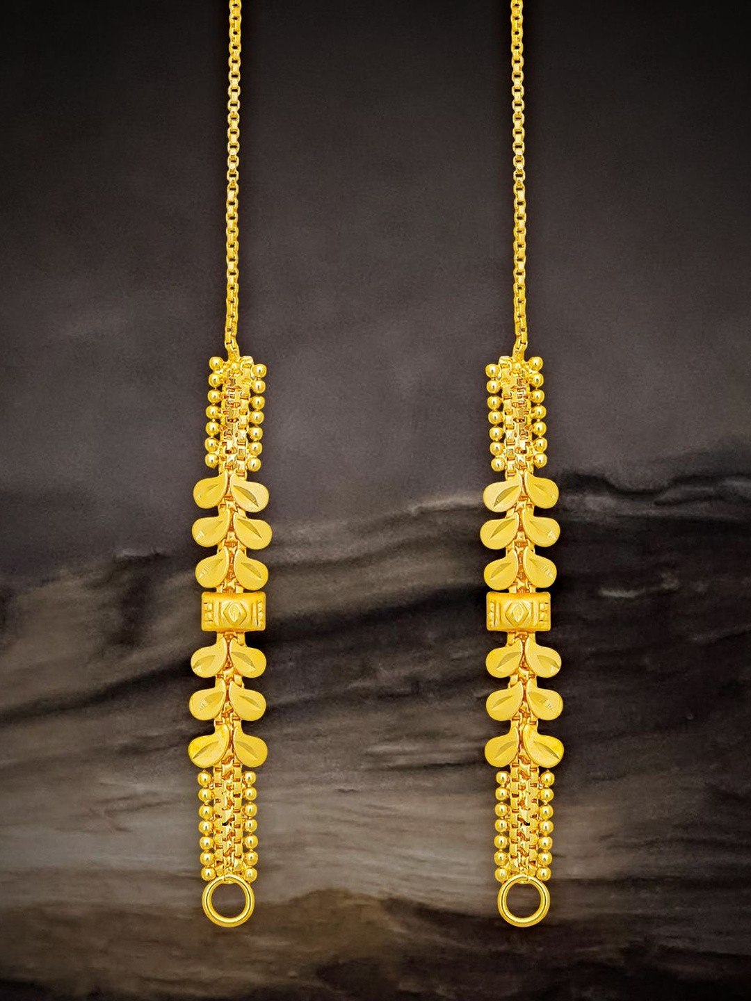 Drashti Collection Leaf Shaped Drop Earrings