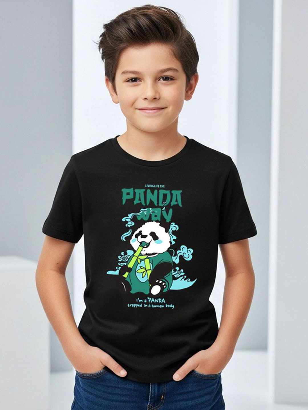 LONDON STREETS Boys Graphic Printed Round Neck Short Sleeves Cotton T-shirt