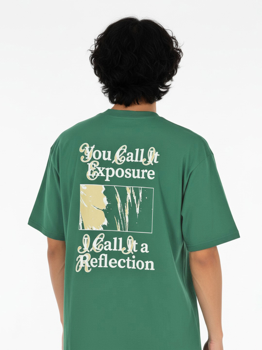 Green Typography Printed Oversized T-shirt
