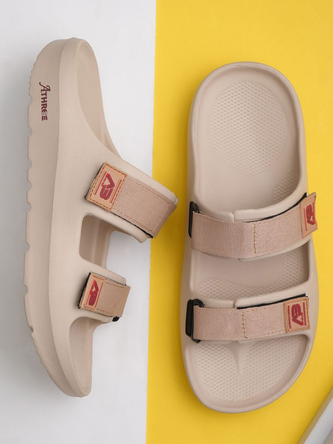 Athree Men Rubber Double Strap Slipper