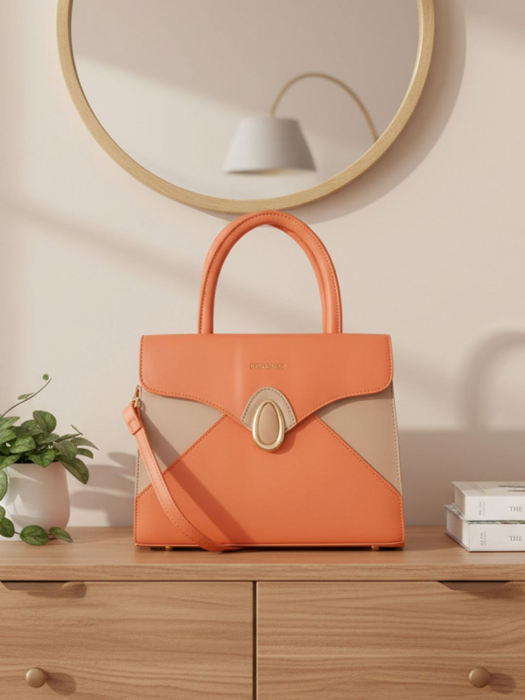 Flingo Women Dual-Tone Colourblocked Handheld Bag