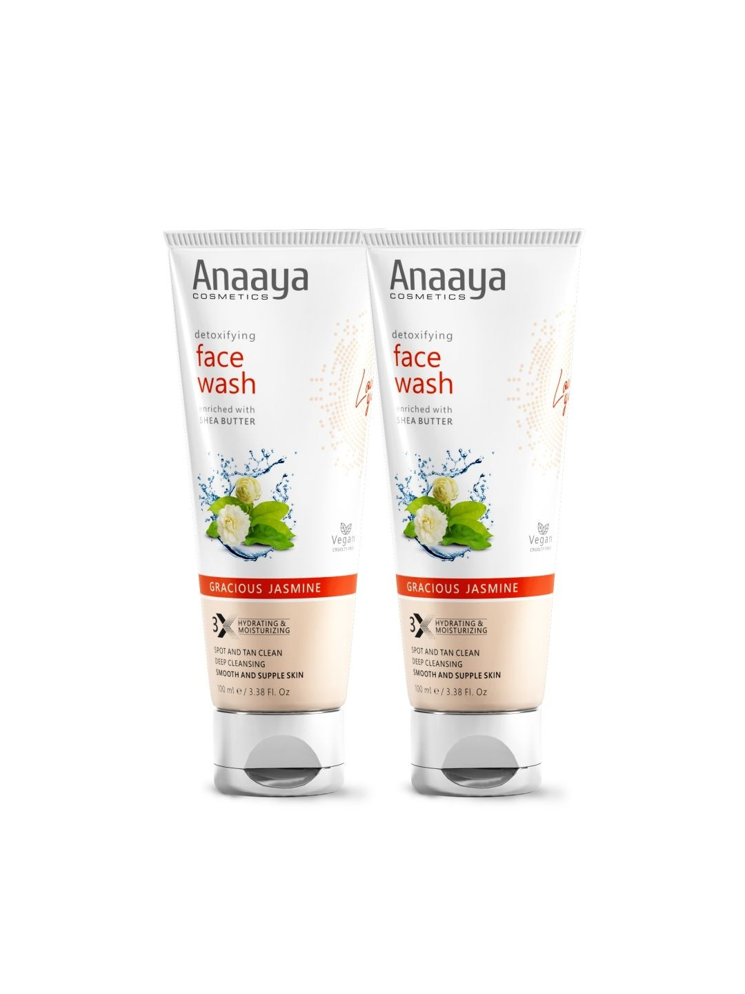 Anaaya Cosmetics Set Of 2 Jasmine Face Wash- 100 ml Each