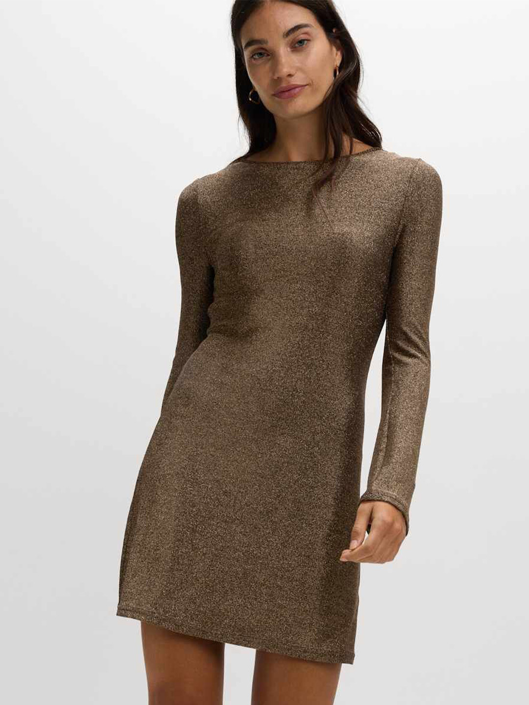 Marks & Spencer Women Round Neck Full Sleeves Shift Mini Dress