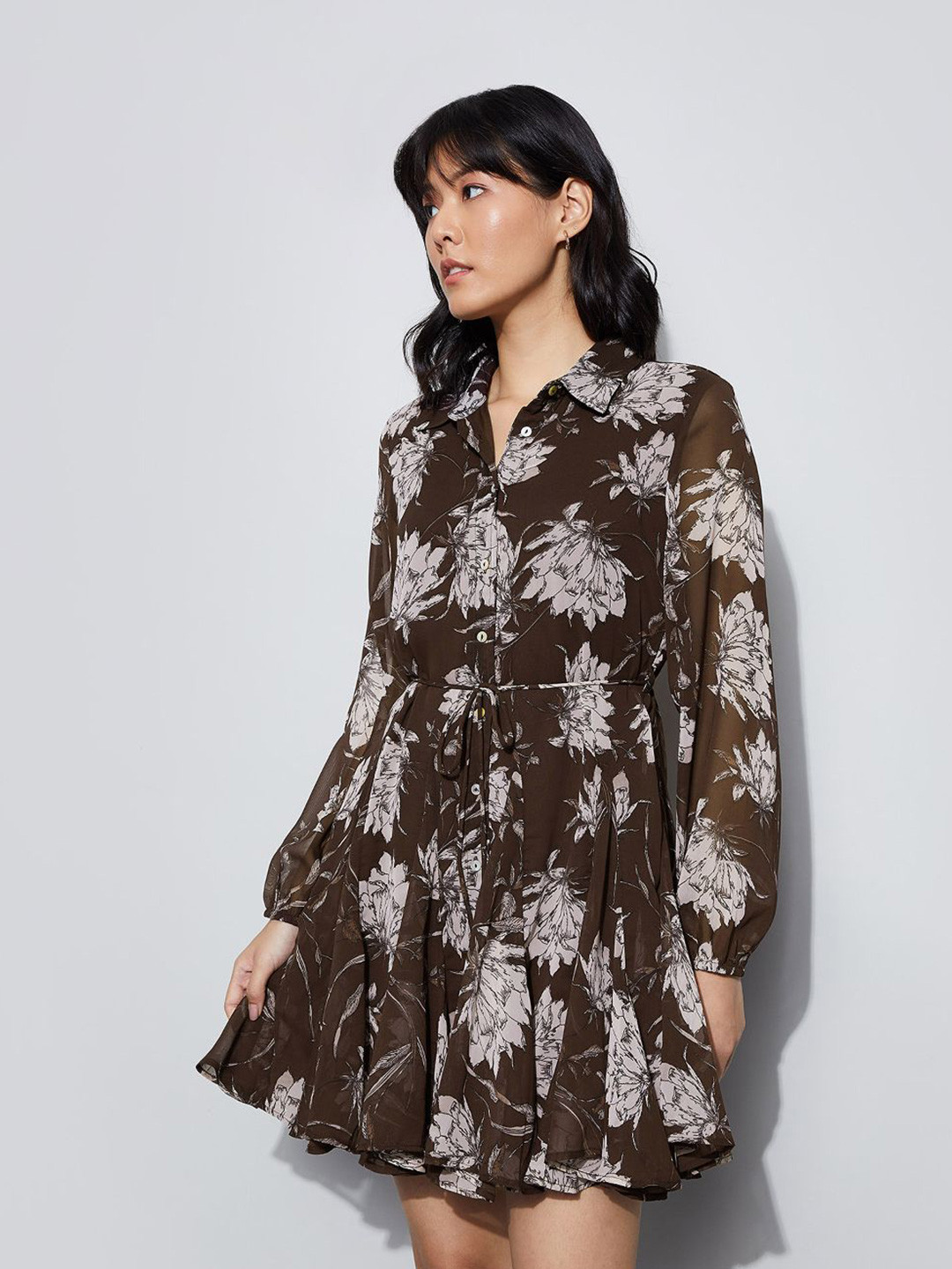 CODE by Lifestyle Floral Print A-Line Mini Dress