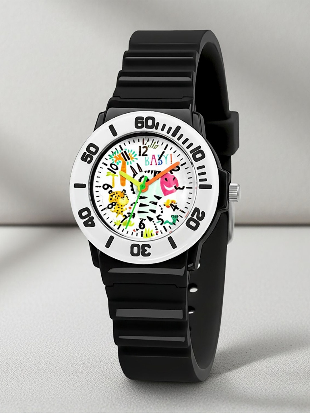 Time Up Unisex Kids Printed Dial & Cut Work Straps Analogue Watch BTR-RINGER-101