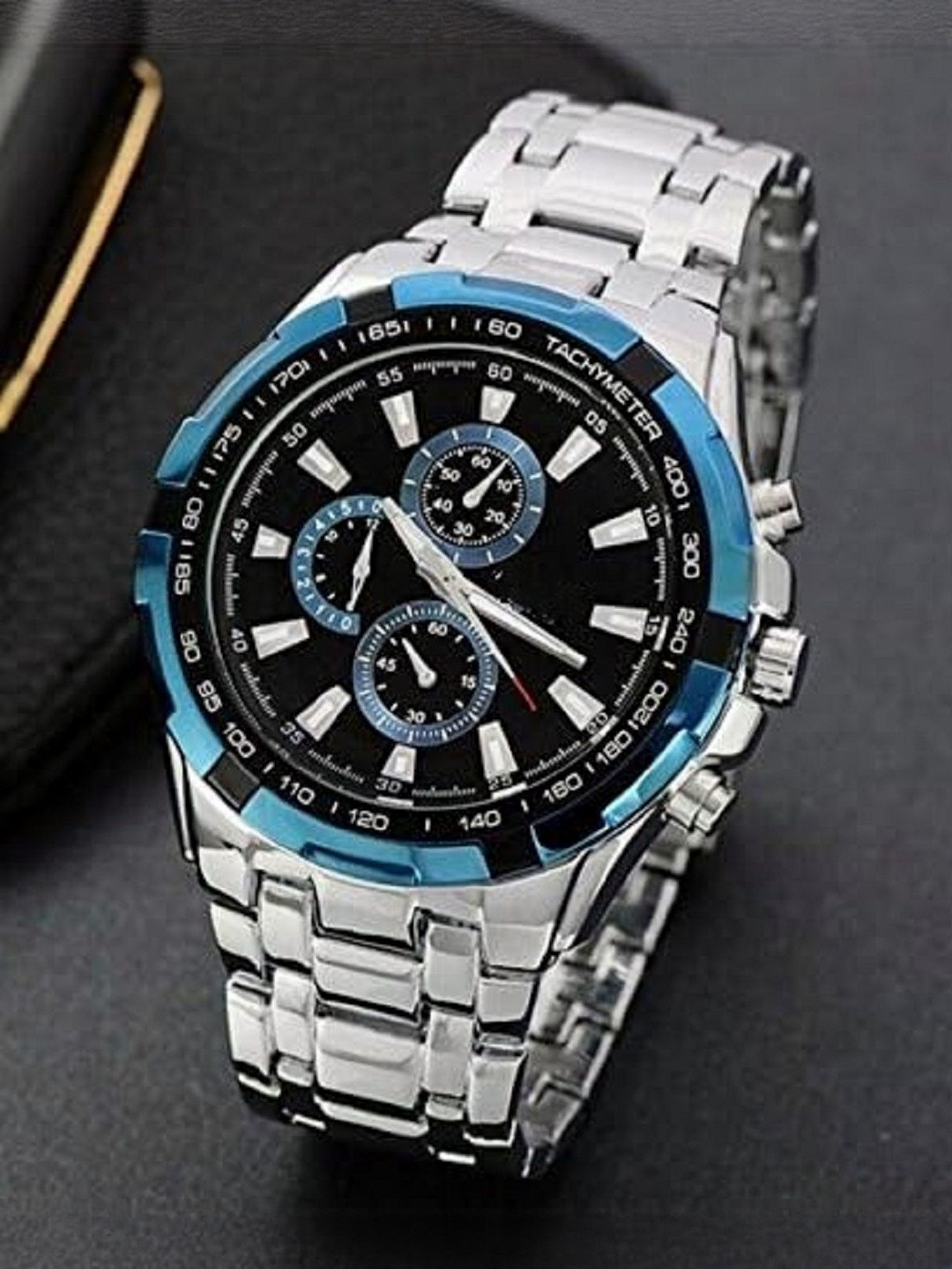 WATCHSTAR Men Dial & Straps Analogue Watch Blue Ring Silver Chrono33329026