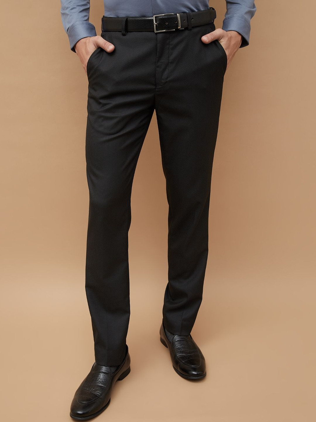 CODE by Lifestyle Men Mid-Rise Slim Fit Easy Wash Formal Trousers