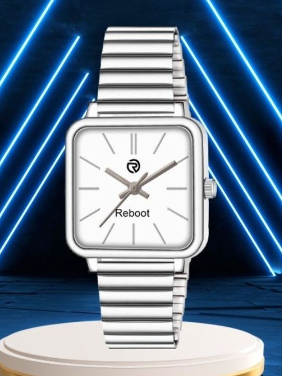 REBOOT Men Printed Dial & Stainless Steel Analogue Watch New52_152 Chuan White