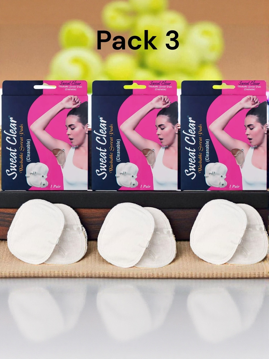 Sweat Clear Set Of 3 Washable Underarm Sweat Pads