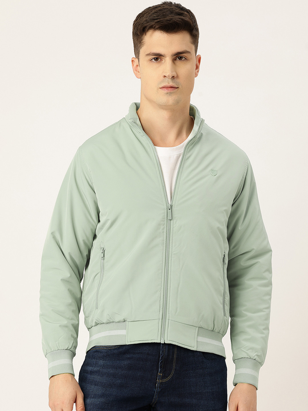 Monte Carlo Striped Detail Bomber Jacket