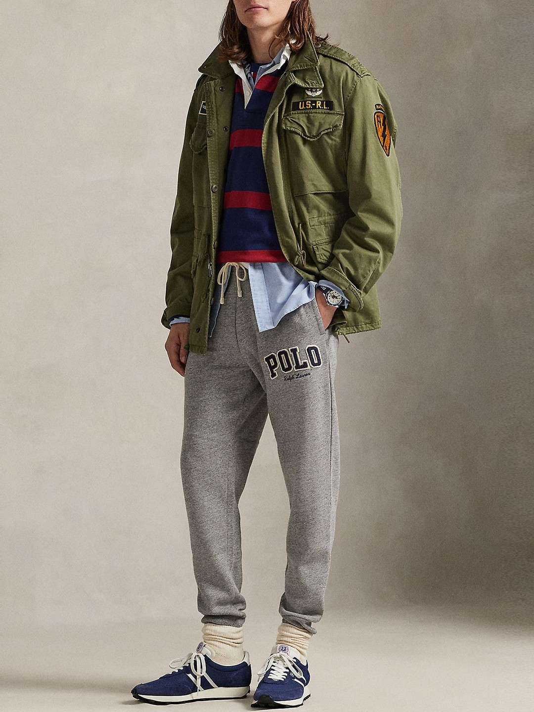 Polo Ralph Lauren Men Brand Logo Printed Regular Fit Mid-Rise Track Pants