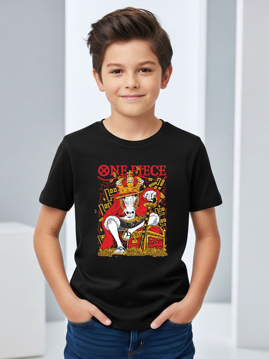 LONDON STREETS Boys Graphic Printed Round Neck Short Sleeves Cotton T-shirt