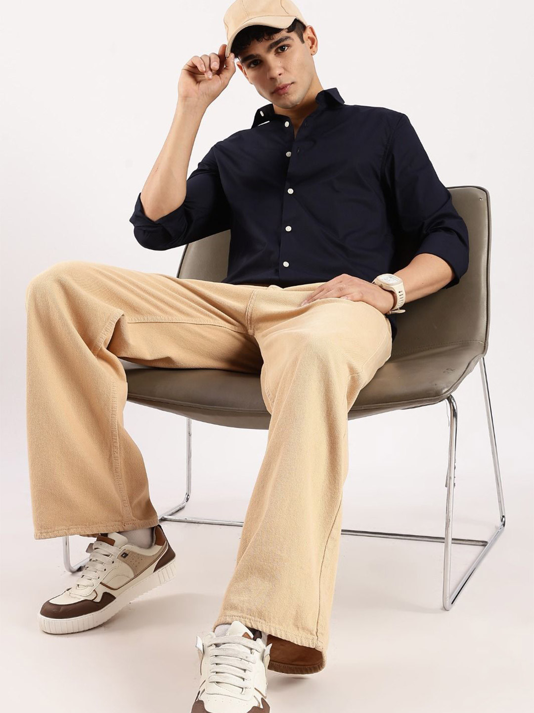 Blu MNKY Men Classic Slim Fit Casual Shirt